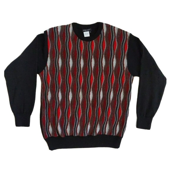 Vintage L.Tavernari Sweater coogi tundra Style Red Italy Christmas Cosby Large L - Picture 2 of 6